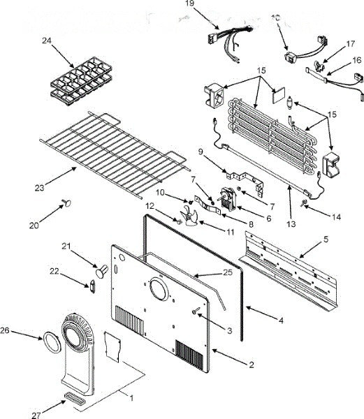 Whirlpool Refrigerator Cover, Evaporator 63001383