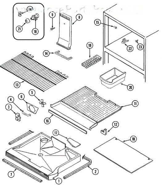 Whirlpool Refrigerator Seal, Frost Chest Bottom 69563-1