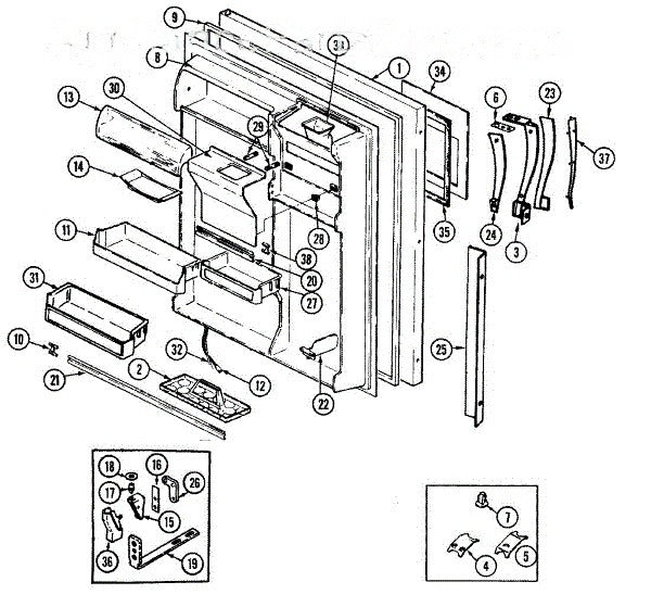 Whirlpool Refrigerator Wire Harness, Door to Main 69862-1