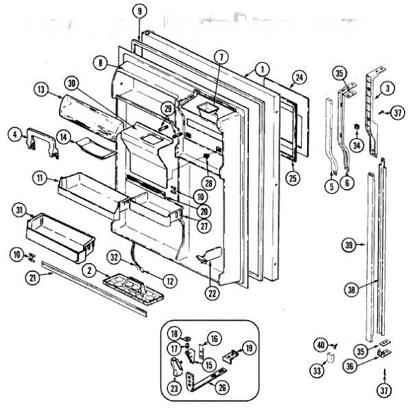 Whirlpool Refrigerator Wire Harness, Door 69865-7