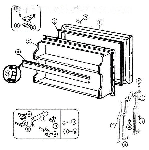 Whirlpool Refrigerator Frame, Handle 70052-2