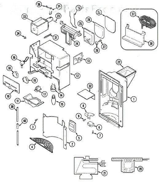 Whirlpool Refrigerator Wire Harness, Fountain 70446-2