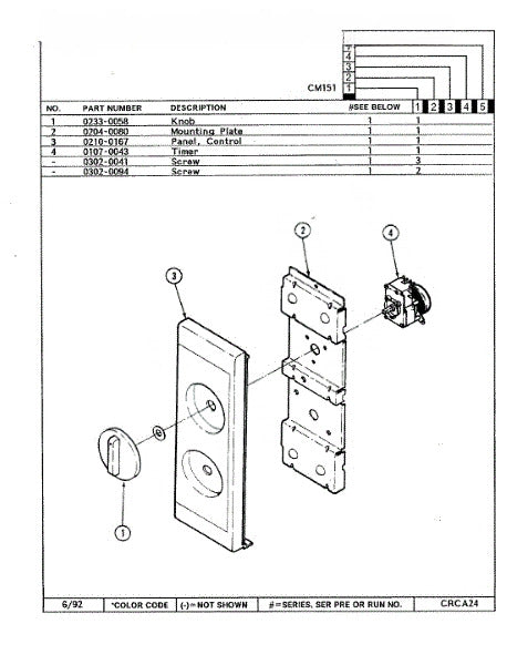 Whirlpool Microwave Knob Control Y02330058