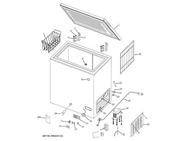 GE Freezer Power Cord Clamp WR01X10747