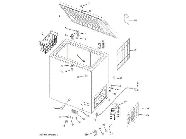 GE Freezer Lower Lock Cover WR05X10033