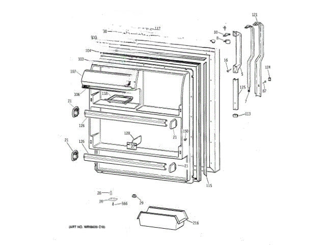 GE Freezer Lid Showcase Fz WR32X10720