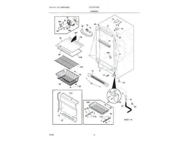 Frigidaire Freezer Service Data Sheet 297246001