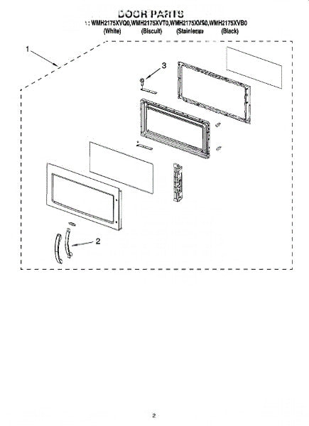 Whirlpool Microwave Microwave Door W10247774