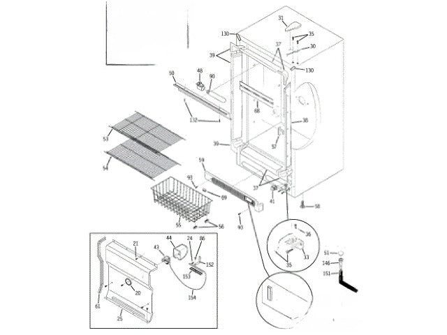 GE Freezer Trim-Cabinet Corner Whit WR02X12691