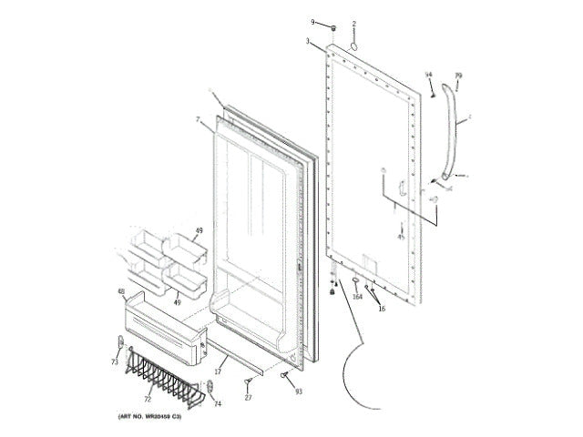 GE Freezer Shelf Tilt Out Wire WR21X10193