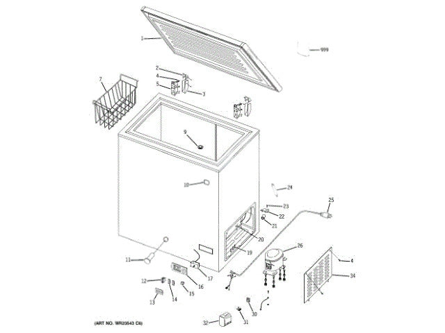 GE Freezer Terminal Cover WR02X13050