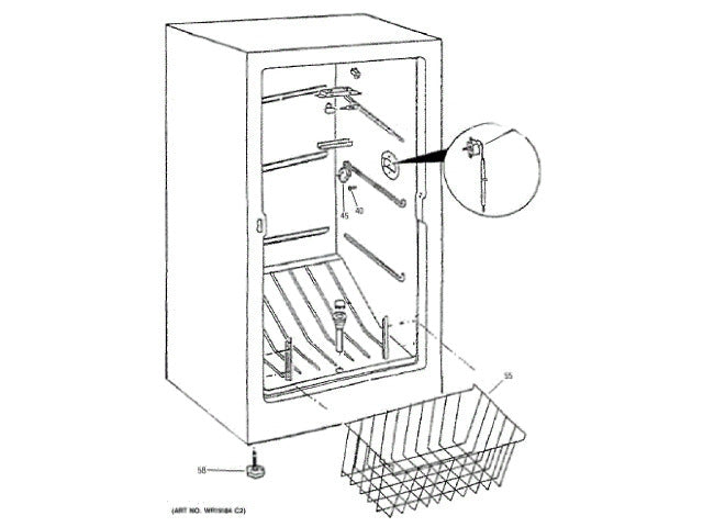 GE Freezer Clip-Knob WR01X10828