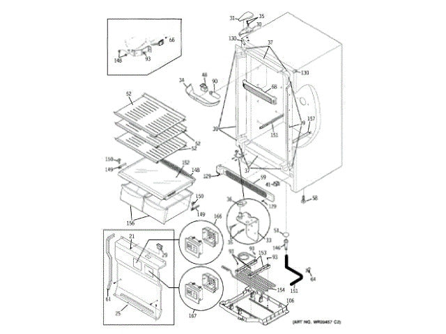 GE Freezer Hinge-Bottom Stepped Pi WR13X10686