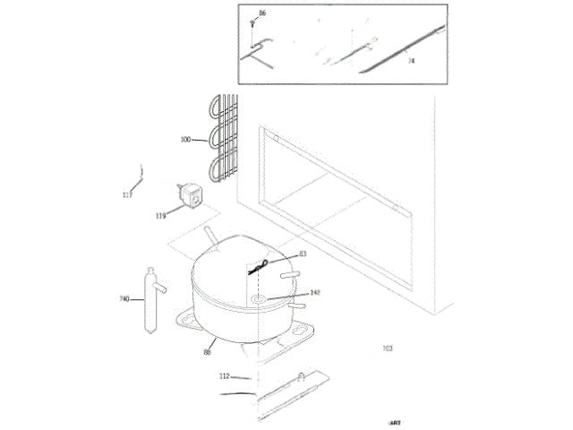 GE Freezer Washer Flat WR01X10836