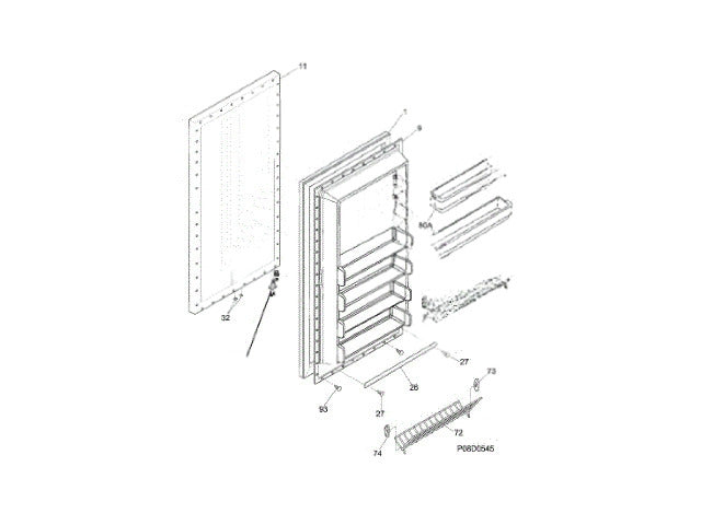 Frigidaire Freezer Outside Door Panel 297263722