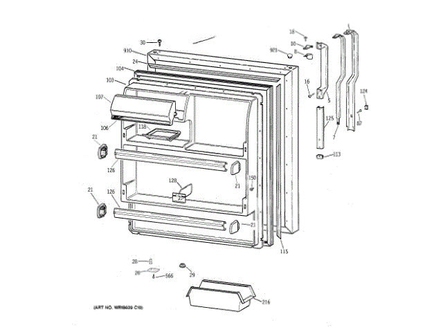 GE Freezer Cover Ice Bucket Asm WR32X10728
