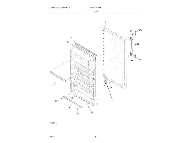Frigidaire Freezer Outer Door Panel 297316515