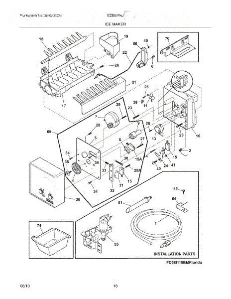 Frigidaire Refrigerator Bracket 242053001