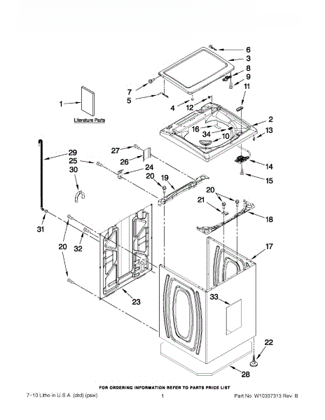 Whirlpool Hinge W10295775