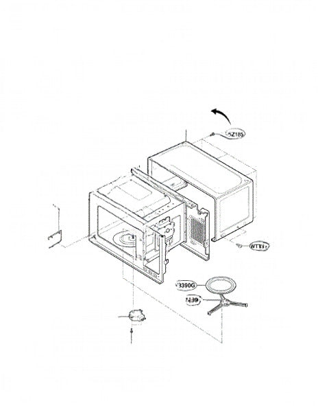 LG Microwave Canopy 3052W1A007A