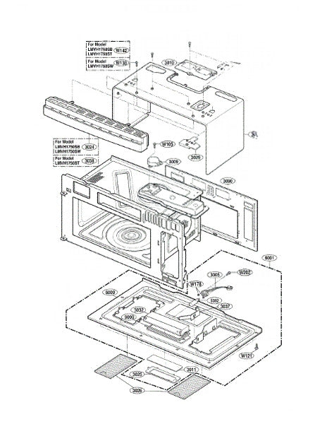 LG Microwave Flat Case 3112W0F013H