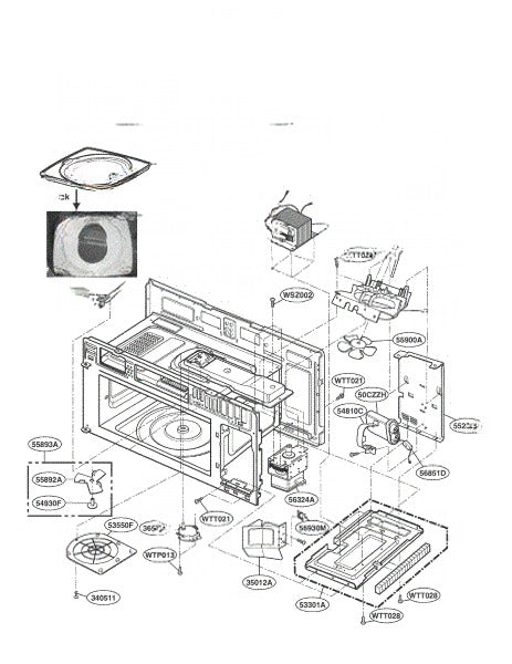 LG Microwave Plate Assembly 3301W1A045C