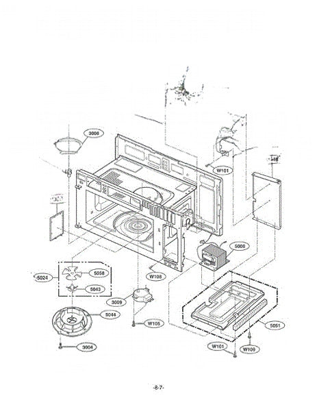 LG Microwave Air Guide 4974W1A039A