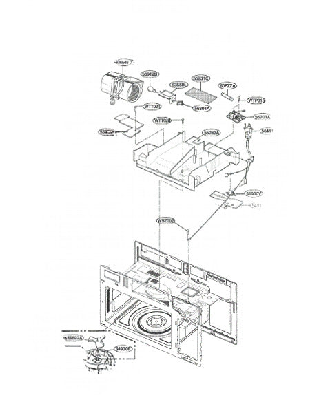 LG Microwave Duct 5208W0A006C