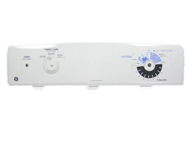 GE Dryer Bkspl. Asm. & Graph. Wh WE19M1671