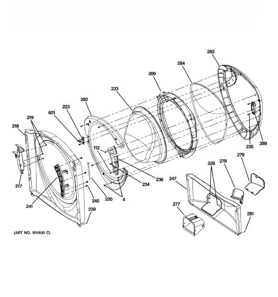 GE Inner Ring-Door WH01X10525