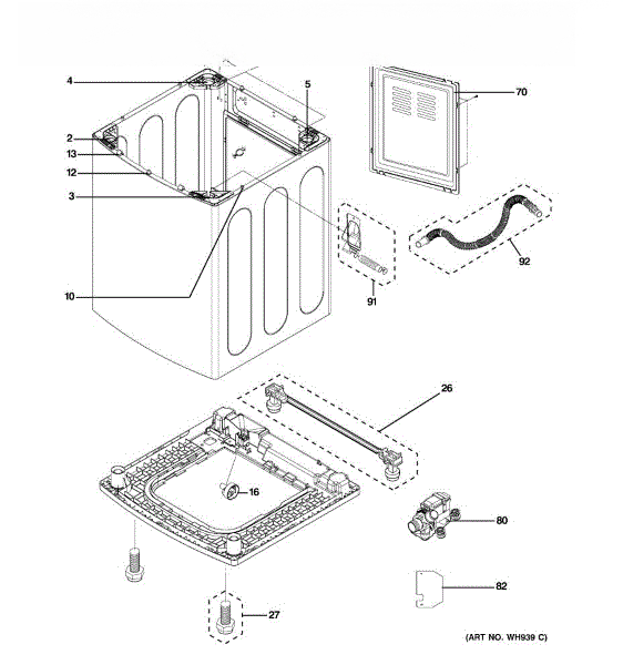GE Bracket-Top Cabinet Rear WH16X10140
