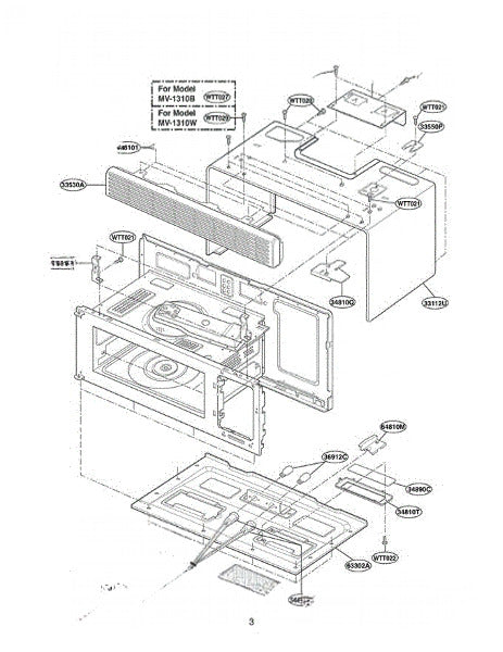 LG Microwave Flat Case 3112W1F011F