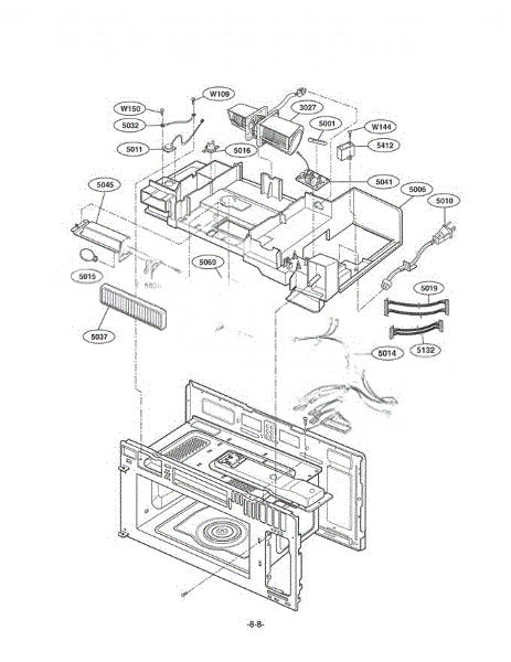LG Microwave Harness, Single 6877W1A453L