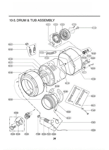 LG Spring,hinge 4970FR2084L