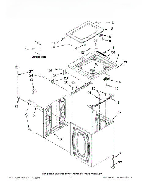 Whirlpool Top W10354405