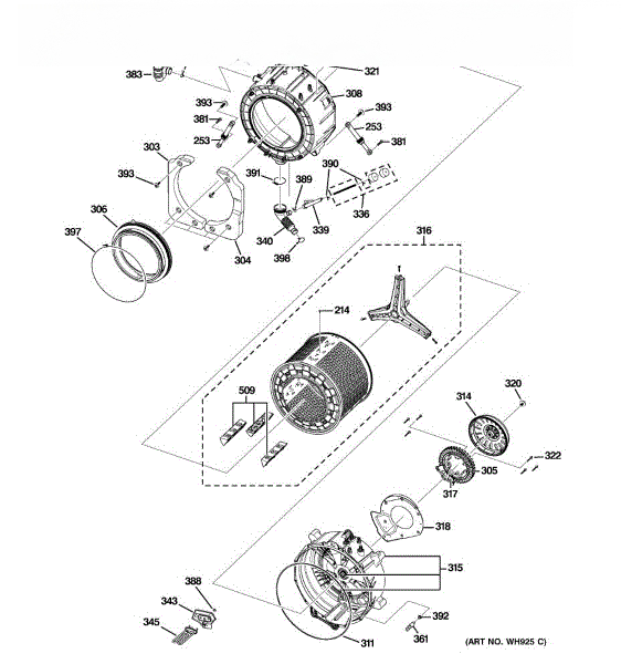 GE "clamp Gasket Door (d-78 WH02X10320