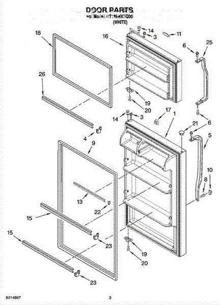 Whirlpool Refrigerator Door L2316145W