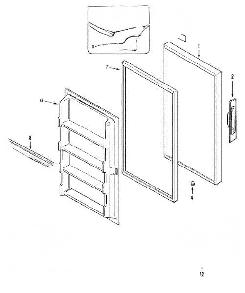 Whirlpool Freezer Cover 3-80838-003
