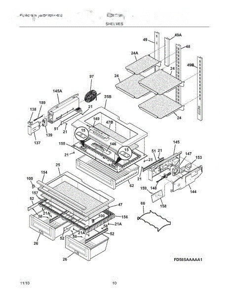 Frigidaire Refrigerator Housing-Deli Air Co 241803803