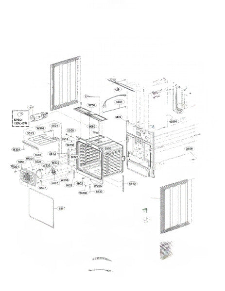 LG Microwave Gasket 4350W4A007P