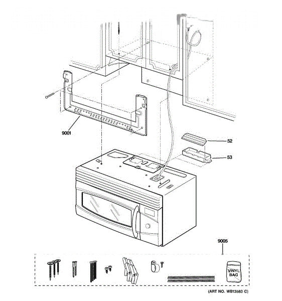 GE Microwave Installation H/w Kit WB01X22142