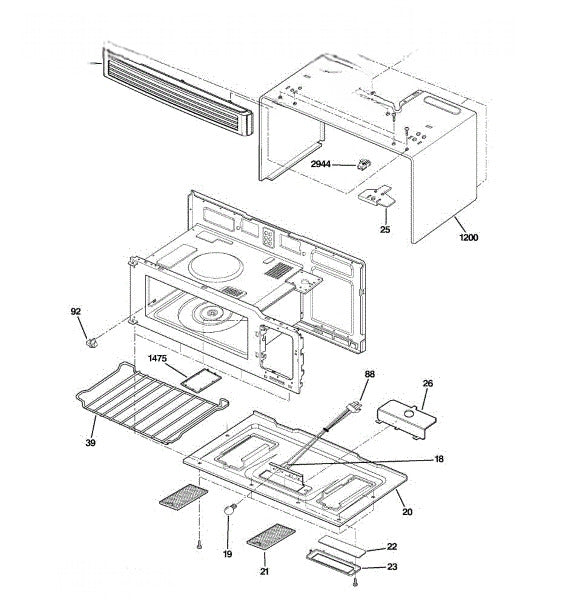 GE Microwave Holder Cook Auxiliary WB02X29926