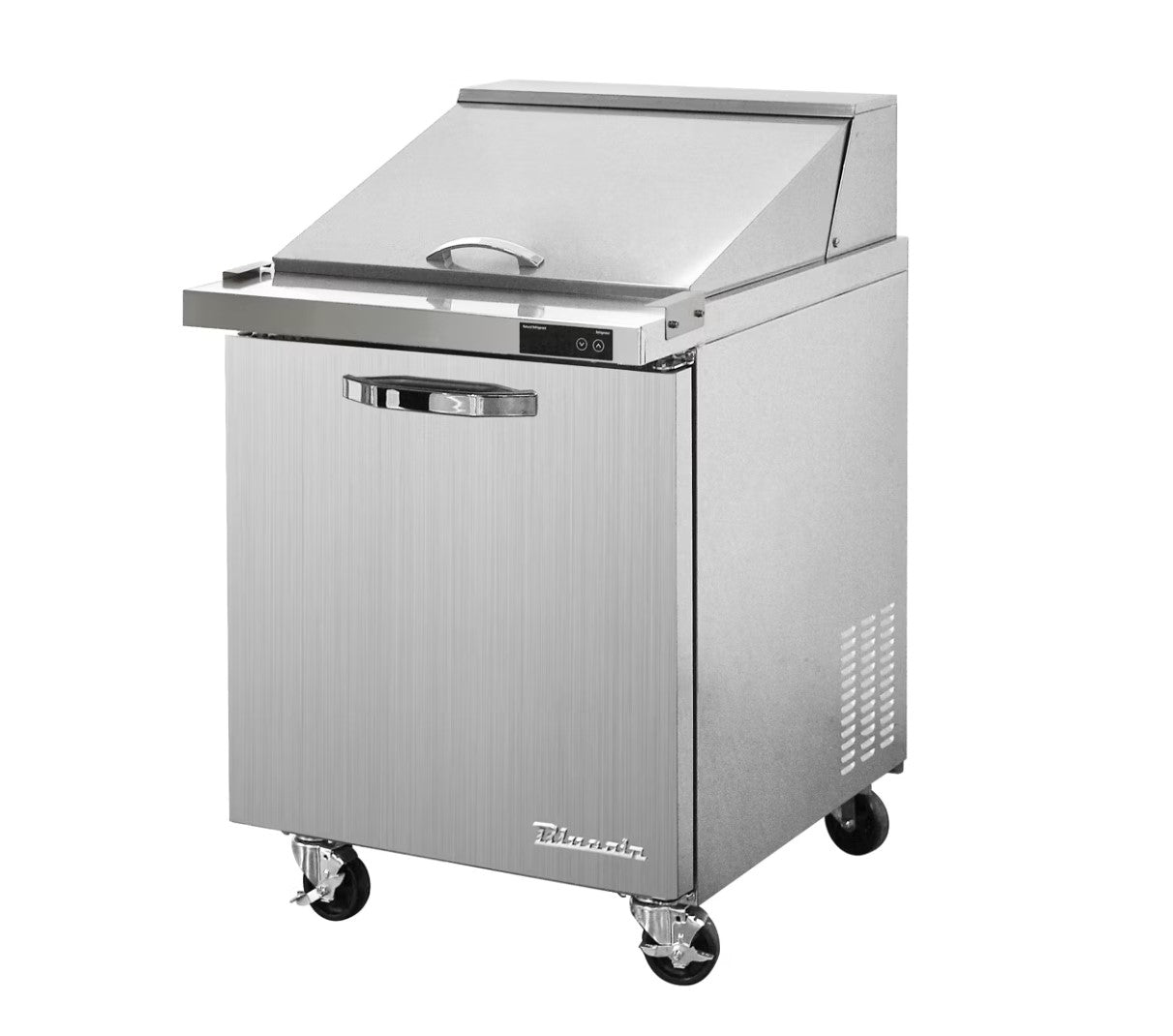 Blueair 1 Door All Stainless Megatop Prep Table with (12) 1/6 Pans - 28" wide, 7 cu/ft., R-290 Refrigerant