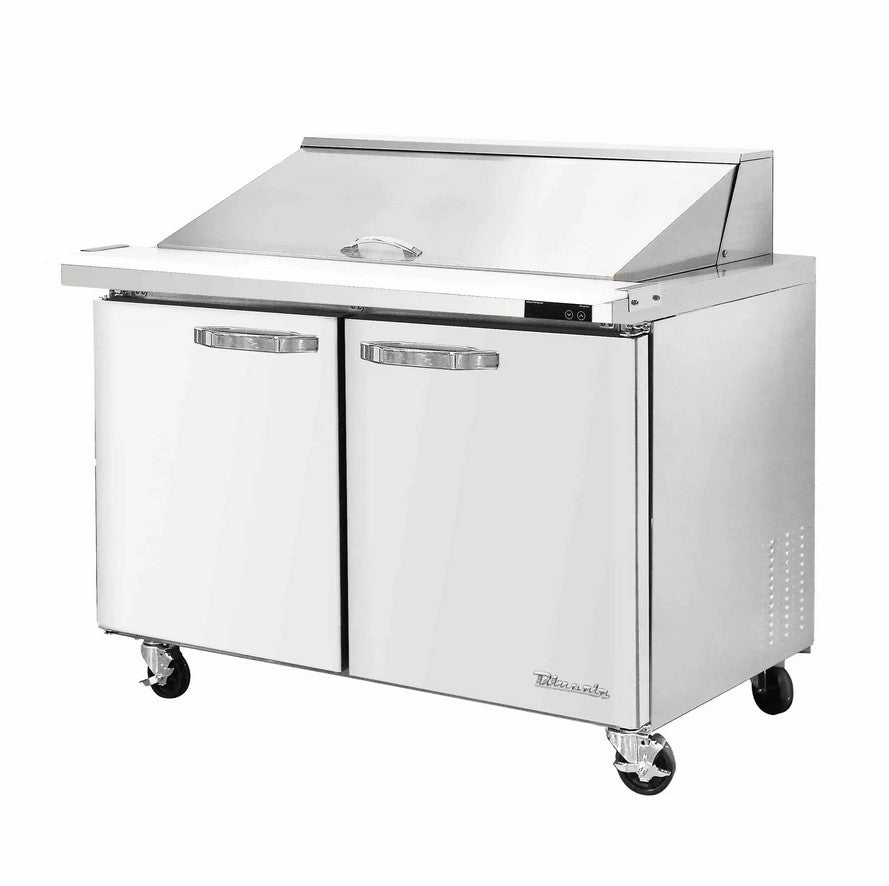 Blueair 2 Doors All Stainless Megatop Prep Table with (15) 1/6 Pans - 36" wide, 9.2 cu/ft., R-290 Refrigerant