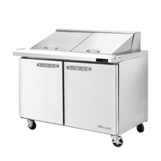 Blueair 2 Doors 60" All Stainless Megatop Prep Table with (24) 1/6 Pans - 60" wide, 16.5 cu/ft., R-290 Refrigerant