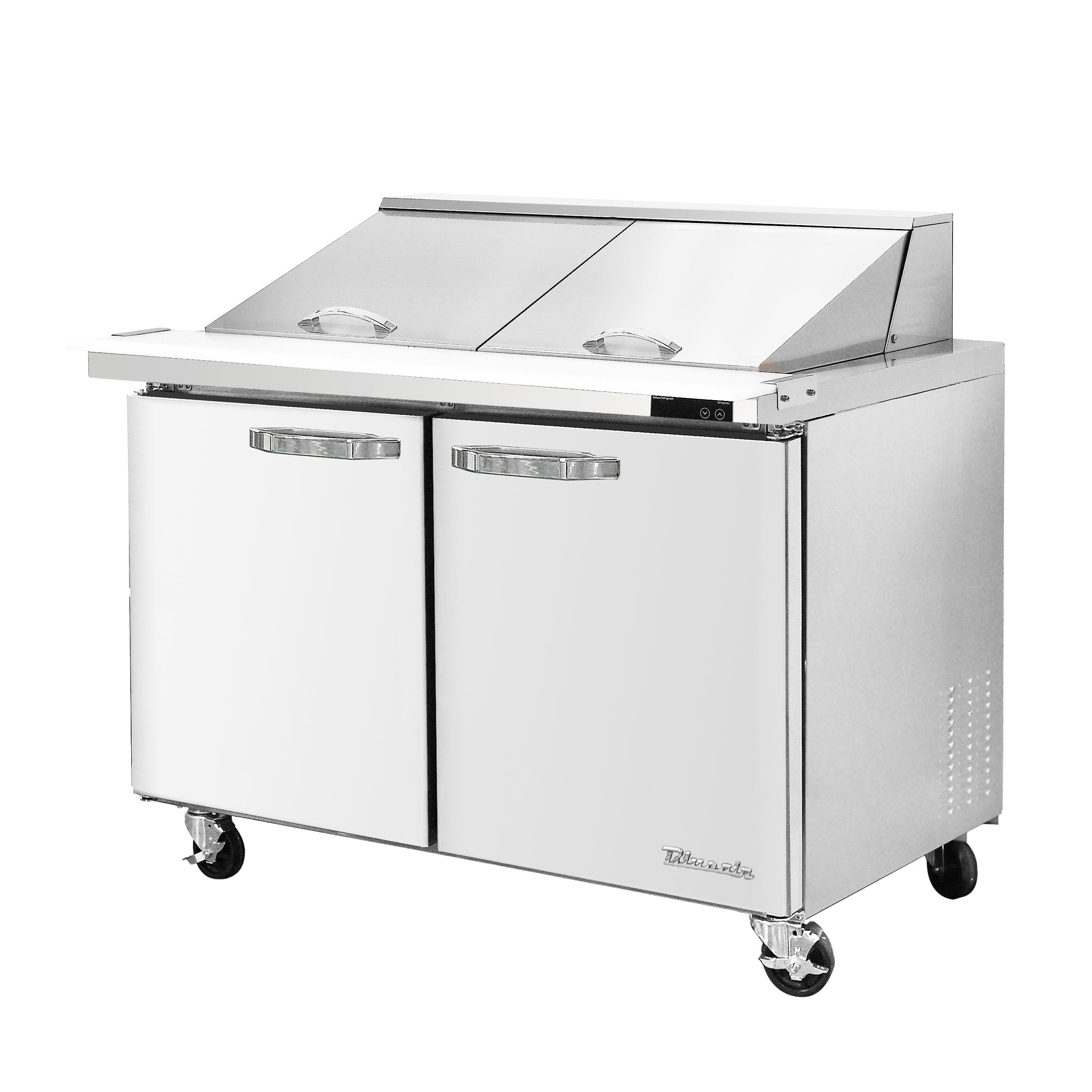 Blueair 2 Doors 60" All Stainless Megatop Prep Table with (24) 1/6 Pans - 60" wide, 16.5 cu/ft., R-290 Refrigerant