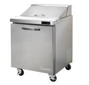 Blueair 1 Door All Stainless Prep Table with (8) 1/6 Pans - 28" wide, 7 cu/ft., R-290 Refrigerant