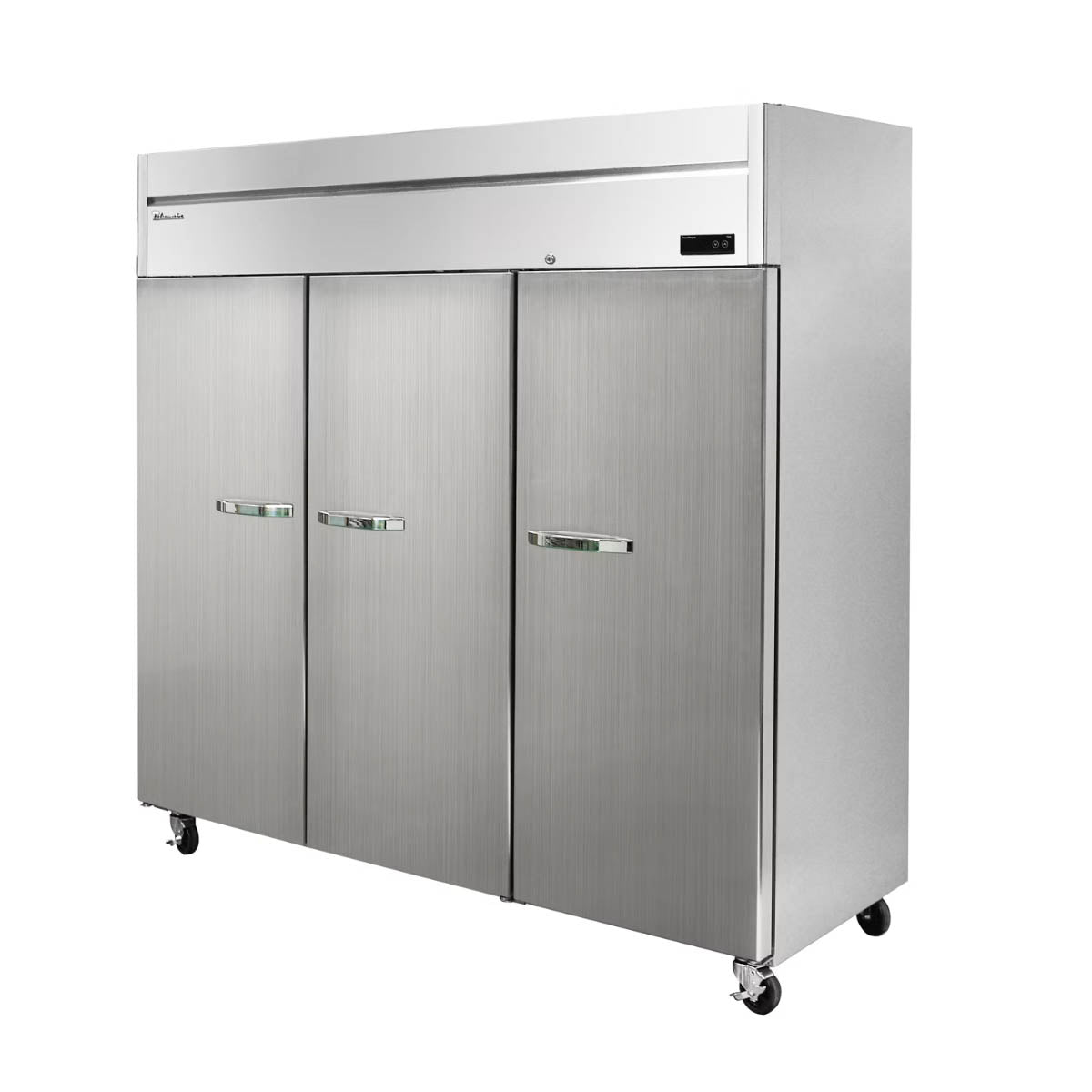 Blueair 3 Section Solid Door Top Mount Reach-In Freezer, 72 cu. ft. R-290 Refrigerant, Energy Star Rated