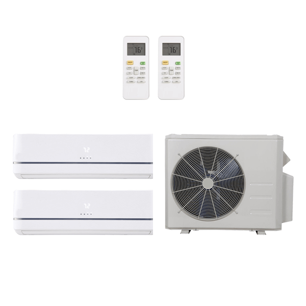 18,000 Btu 22.5 Seer Carrier 2-Zone Ductless Mini Split Heat Pump System - 9K-12K