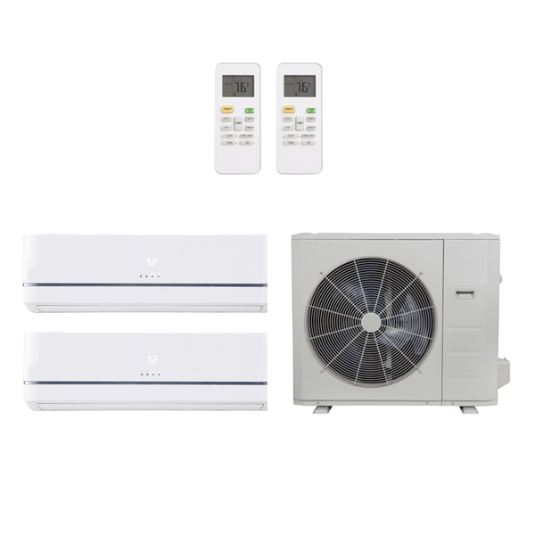 24,000 Btu 23 Seer Carrier 2-Zone Ductless Mini Split Heat Pump System - 18K-18K